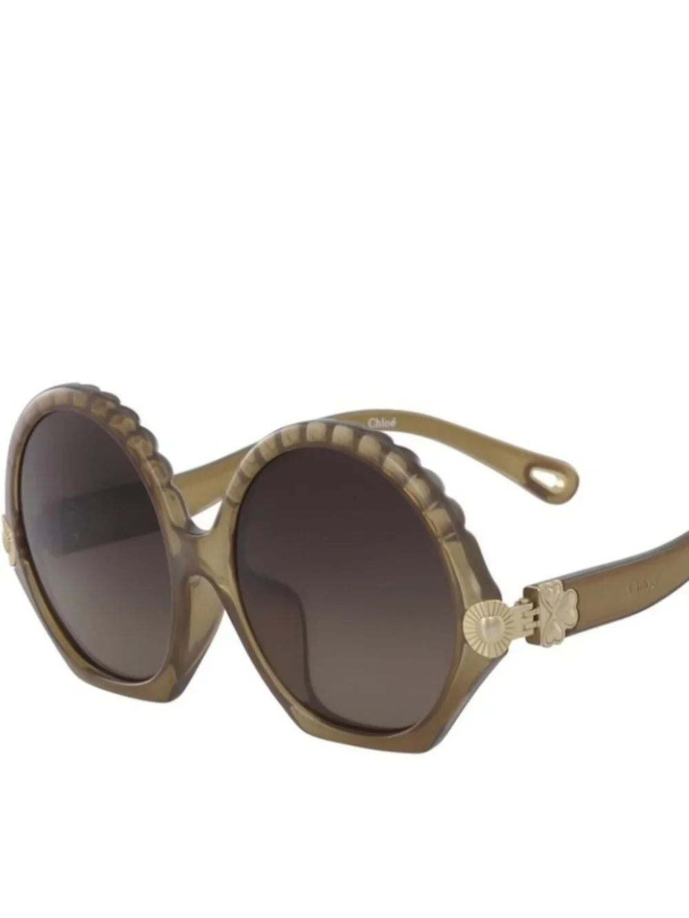 NWOT~CHLOE~CE745S Scalloped 56mm Round Sunglasses